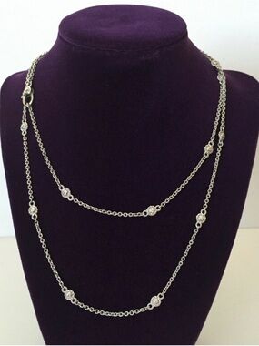 Judith Ripka Sterling Silver & Diamonique By The Yard 36” Necklace